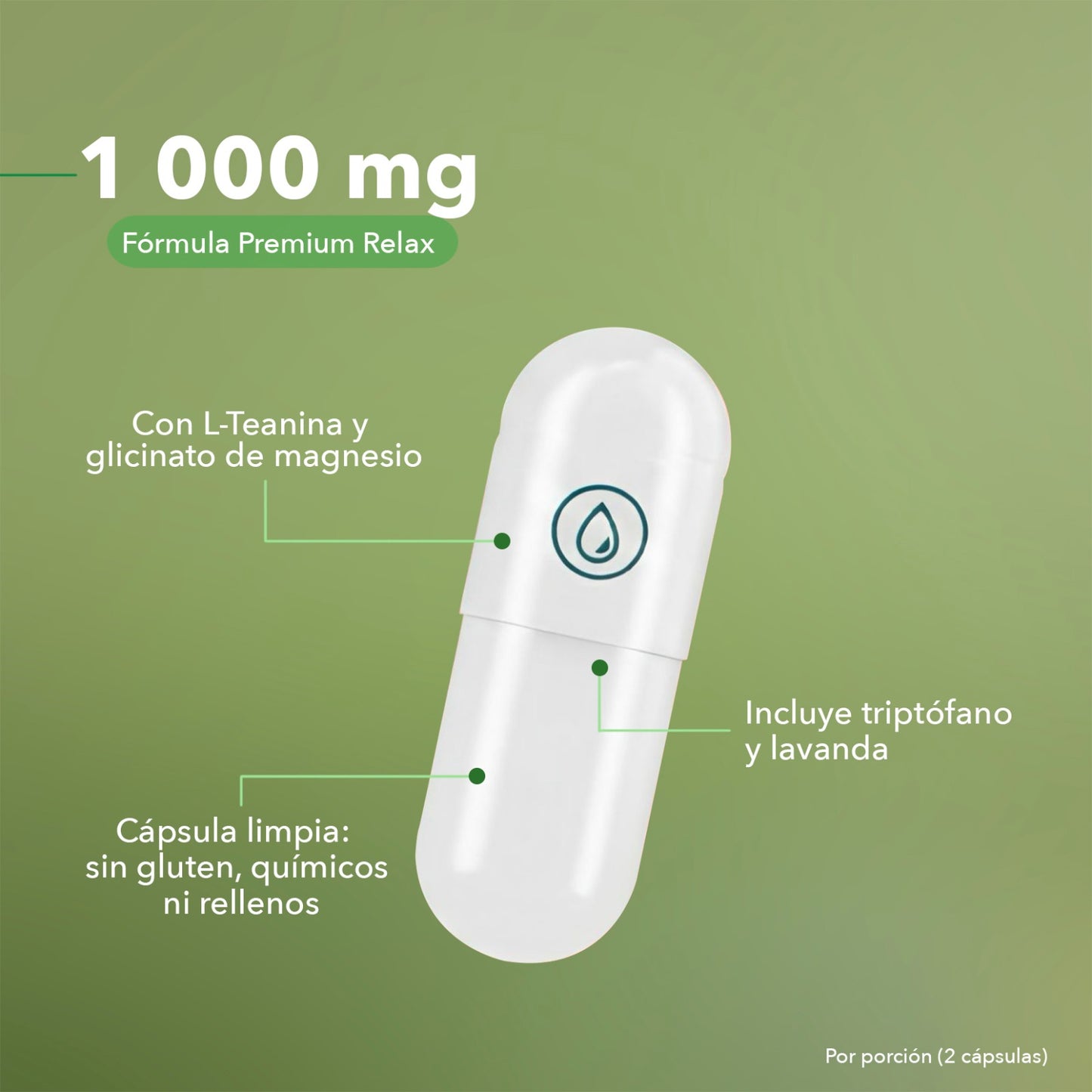 L-Teanina con Glicinato de Magnesio, Triptófano y Lavanda | Suplemento Natural en Cápsulas – 180 cápsulas (3 meses)