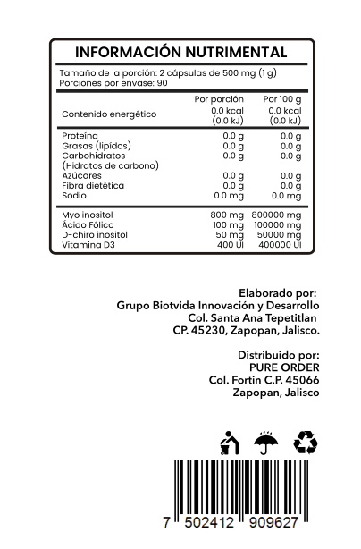 Inositol 40:1 con Ácido Fólico, Zinc y Magnesio | Suplemento en Cápsulas – 180 cápsulas (3 meses)