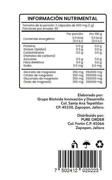 𝗠𝗔𝗚𝗡𝗘𝗦𝗜𝗢 𝗖𝗢𝗠𝗣𝗟𝗘𝗫 (Citrato, Glicinato, Óxido y Gluconato) – Cápsulas