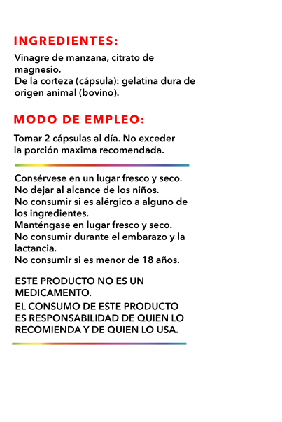 Vinagre de Manzana + Citrato de Magnesio | Suplemento Natural en Cápsulas – 180 cápsulas (3 meses)