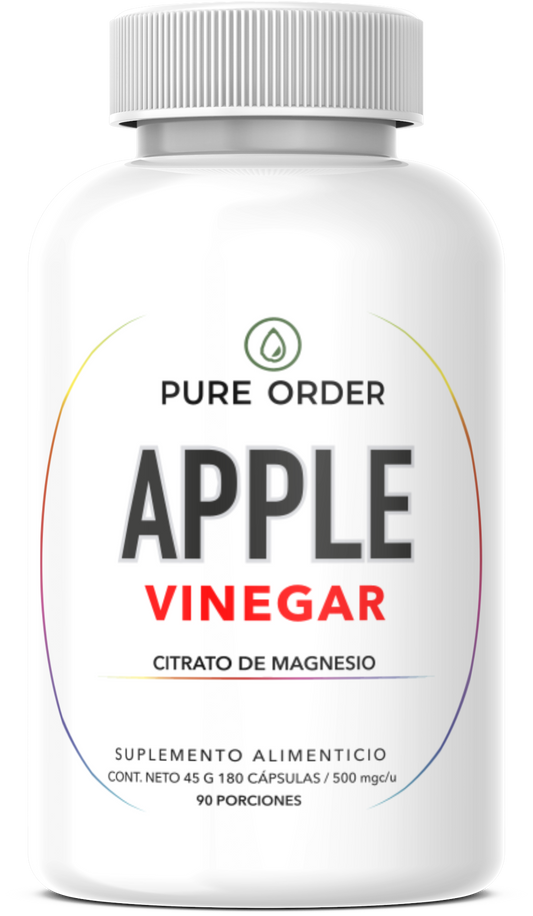 Vinagre de Manzana + Citrato de Magnesio | Suplemento Natural en Cápsulas – 180 cápsulas (3 meses)