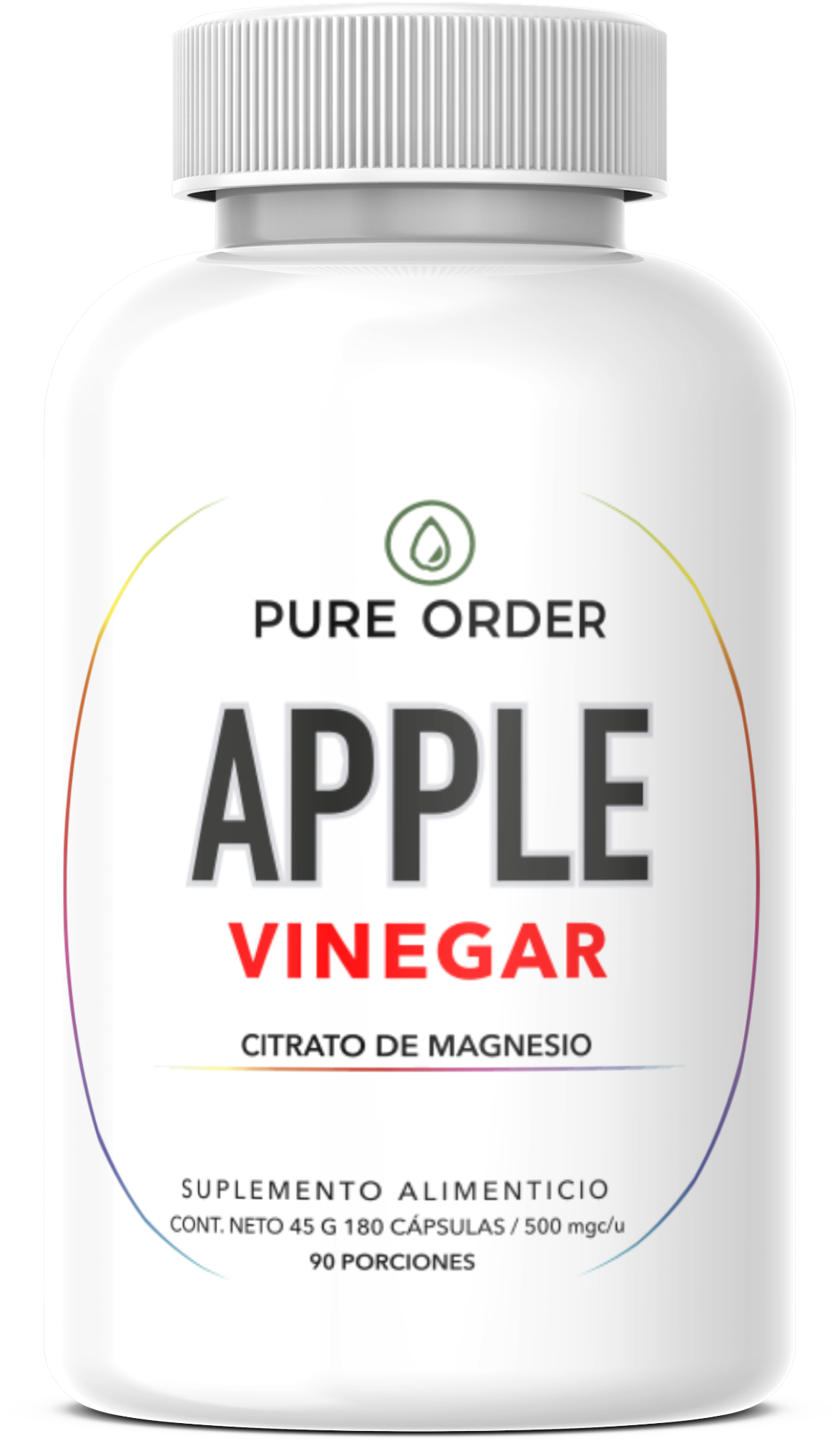 Vinagre de Manzana + Citrato de Magnesio | Suplemento Natural en Cápsulas – 180 cápsulas (3 meses)