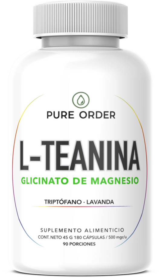 L-Teanina con Glicinato de Magnesio, Triptófano y Lavanda | Suplemento Natural en Cápsulas – 180 cápsulas (3 meses)