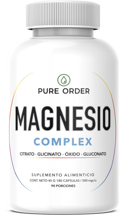 𝗠𝗔𝗚𝗡𝗘𝗦𝗜𝗢 𝗖𝗢𝗠𝗣𝗟𝗘𝗫 (Citrato, Glicinato, Óxido y Gluconato) – Cápsulas