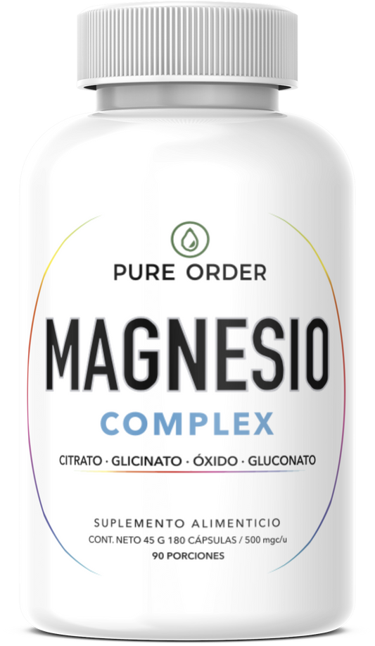 𝗠𝗔𝗚𝗡𝗘𝗦𝗜𝗢 𝗖𝗢𝗠𝗣𝗟𝗘𝗫 (Citrato, Glicinato, Óxido y Gluconato) – Cápsulas
